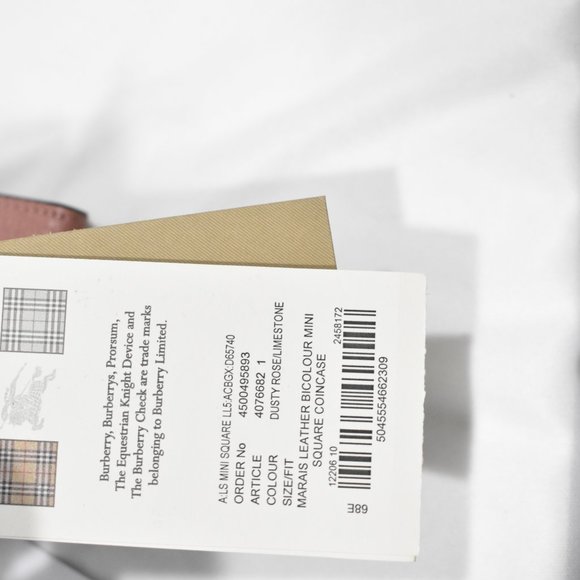 NWT Burberry pink Small Square Leather key chain coin case charm wallet - Picture 3 of 12